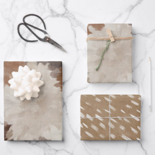 Feuille De Papier Cadeau Anniversaire Abstrait Brun Crème