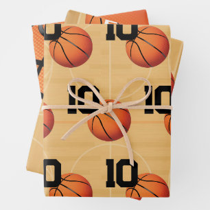 Feuille De Papier Cadeau Anniversaire de Basketball