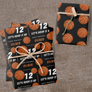 Feuille De Papier Cadeau Anniversaire de Basketball pour Enfants