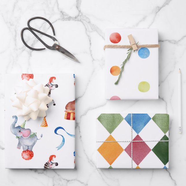 Feuille De Papier Cadeau Anniversaire de enfant du Carnaval (Recto)