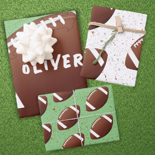 Feuille De Papier Cadeau Anniversaire de enfant Motif de football américain