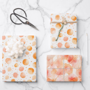 Feuille De Papier Cadeau Anniversaire de points de pêche fantaisiste