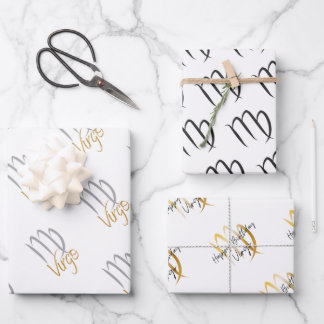 Feuille De Papier Cadeau Anniversaire de Virgo