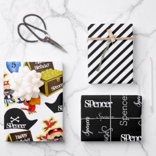 Feuille De Papier Cadeau Anniversaire des pirates