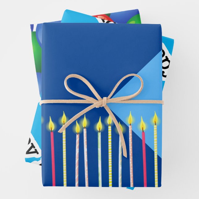 Feuille De Papier Cadeau Anniversaire du garçon (En situation)