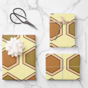 Feuille De Papier Cadeau Anniversaire du peigne de miel coloré