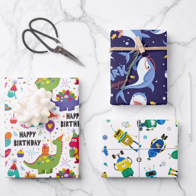 Feuille De Papier Cadeau Anniversaire enfant (Recto)