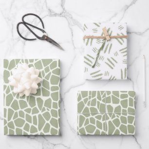 Feuille De Papier Cadeau Anniversaire Imprimé Girafe Verte