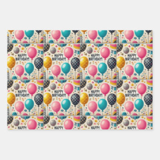 Feuille De Papier Cadeau anniversaire le plus heureux