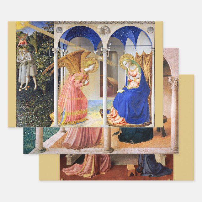 Feuille De Papier Cadeau ANNONCE de FRA ANGELICO Christmas (Lot)