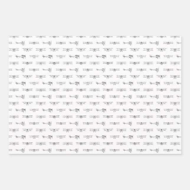 Feuille De Papier Cadeau Antique Airplanes Aviation Art CUSTOM COLEUR (Devant)