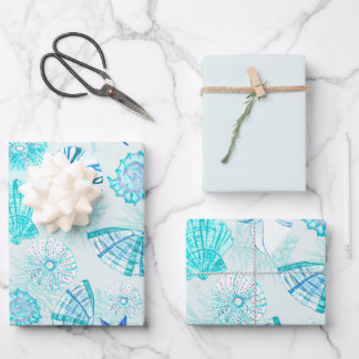 Feuille De Papier Cadeau Aqua-bleu-turquoise couleur d'aquarelle mixte