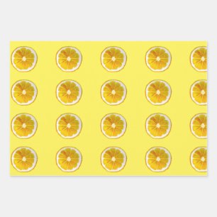 Feuille De Papier Cadeau Aquarelle agrumes