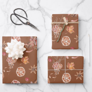 Feuille De Papier Cadeau Aquarelle Automne L'Action de grâce