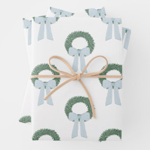 Feuille De Papier Cadeau Aquarelle Bleu En vichy courge