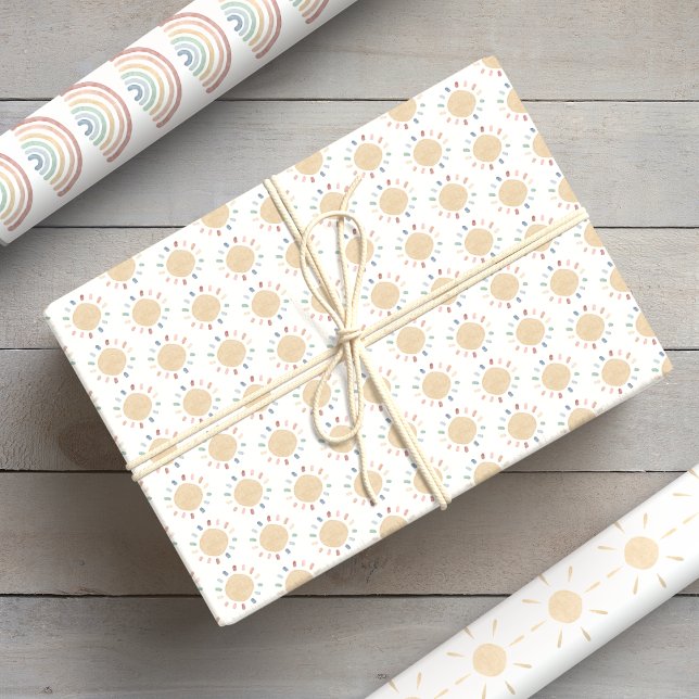 Feuille De Papier Cadeau Aquarelle Boho Baby (Watercolor Boho Baby Wrapping Paper Sheets
)