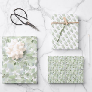 Feuille De Papier Cadeau Aquarelle Botanique