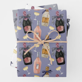 Feuille De Papier Cadeau Aquarelle Champagne français