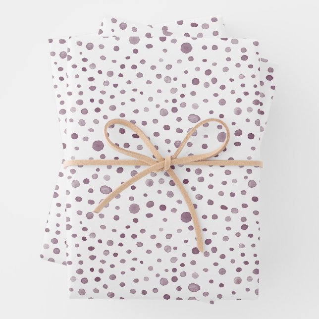Feuille De Papier Cadeau Aquarelle Confetti de betteraves Points Enveloppem (En situation)
