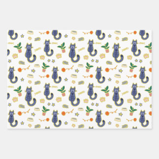 Feuille De Papier Cadeau Aquarelle Cute Chats Motif