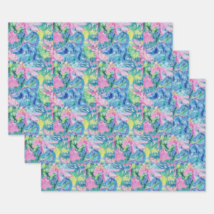 Feuille De Papier Cadeau Aquarelle Dinosaure Cadeau, Enveloppement Dino Enf