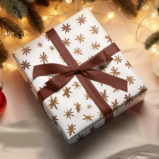 Feuille De Papier Cadeau Aquarelle étoilée - orange (Créateur téléchargé)