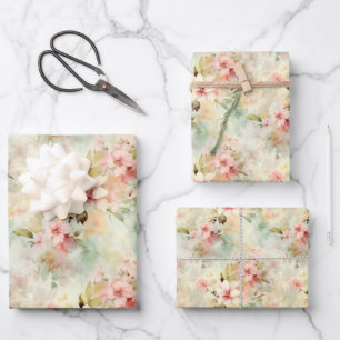 Feuille De Papier Cadeau Aquarelle Fleur sauvage Floral Élégant