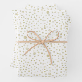 Feuille De Papier Cadeau Aquarelle Gold Confetti Points Enveloppement Papie