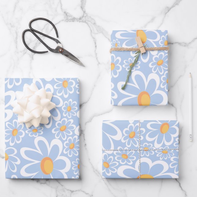 Feuille De Papier Cadeau Aquarelle moderne Florale Fleurs botaniques (Recto)
