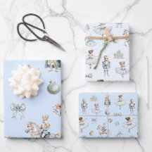 Aquarelle Noisette Bleu Motif Noël