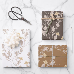 Feuille De Papier Cadeau Aquarelle Plante sauvage Heleniums
