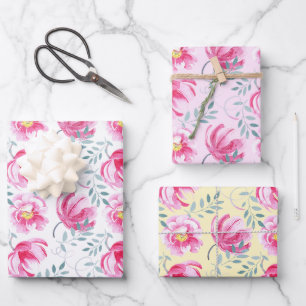 Feuille De Papier Cadeau Aquarelle rose bébé Rose anglais