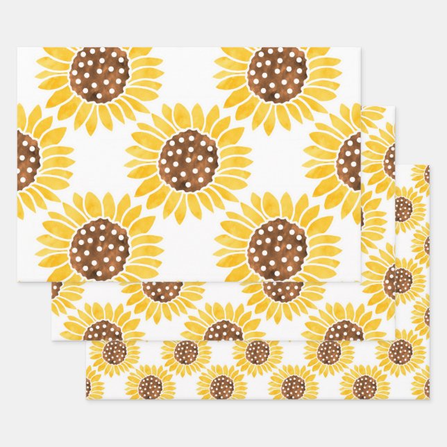 Feuille De Papier Cadeau Aquarelle Silhouette Motif (Lot)