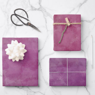 Feuille De Papier Cadeau Aquarelle violet rose et violet Rose Abrégé