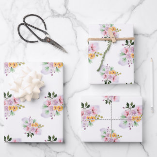 Feuille De Papier Cadeau Aquarelles d'été
