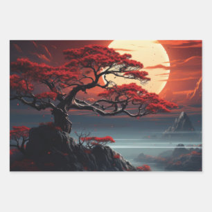 Feuille De Papier Cadeau Arbre bonsaï