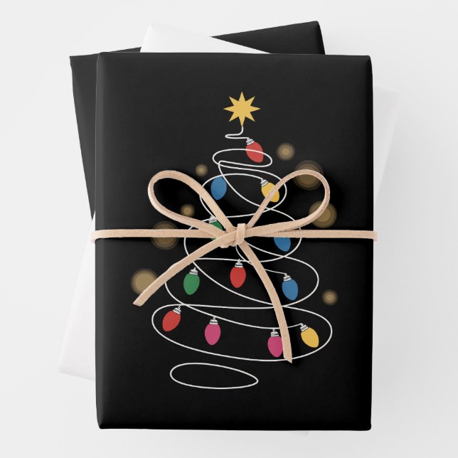 Feuille De Papier Cadeau Arbre de Noël (En situation)
