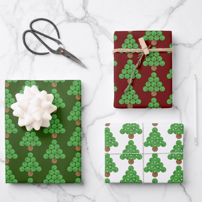 Feuille De Papier Cadeau Arbre de Noël de basket-ball (Recto)