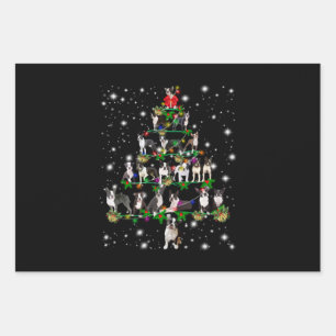 Feuille De Papier Cadeau Arbre De Noël De Boston Terrie Couvert D'Une Lampe