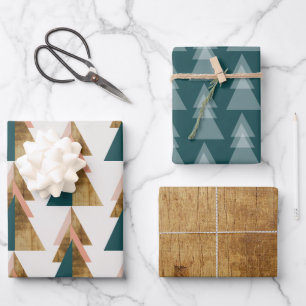 Feuille De Papier Cadeau Arbre de Noël minimal