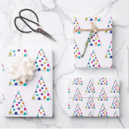 Feuille De Papier Cadeau Arbre de Noël moderne coloré