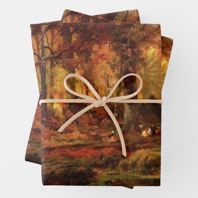 Feuille De Papier Cadeau Arbres automnaux à Cresheim Glen (Philadelphie) (En situation)