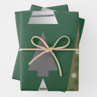 Feuille De Papier Cadeau Arbres de Noël