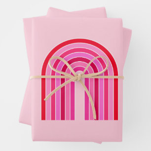 Feuille De Papier Cadeau Arc Arc Rouge Et Rose De Preppy Arc Arc Arc Arc Ar