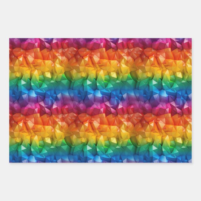 Feuille De Papier Cadeau Arc-en-ciel d'origami (Devant)