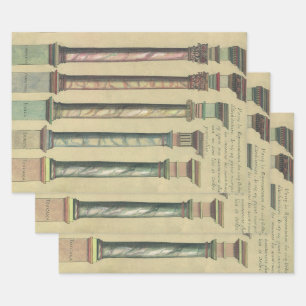 Feuille De Papier Cadeau Architecture vintage, les 5 Ordres Architecturaux