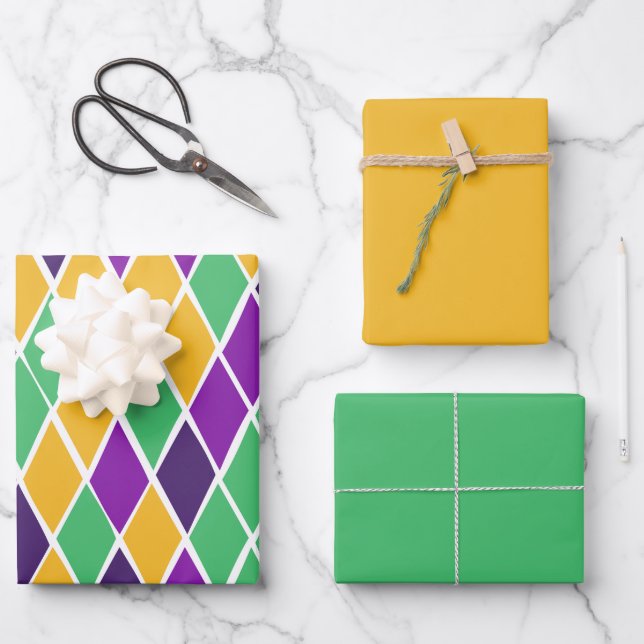 Feuille De Papier Cadeau Arlequin ivre (Recto)