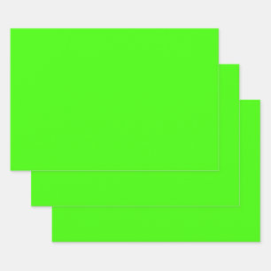 Feuille De Papier Cadeau Arlequin Neon Vert Couleur Solide