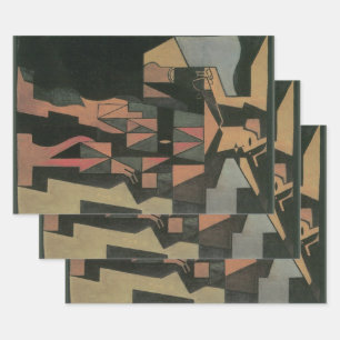 Feuille De Papier Cadeau Arlequin par Juan Gris, Art Cubiste Vintage