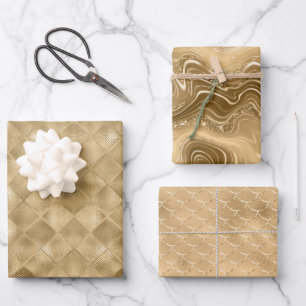 Feuille De Papier Cadeau Arrière - plan Gold Glam